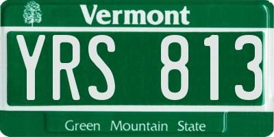 VT license plate YRS813