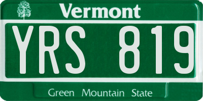 VT license plate YRS819