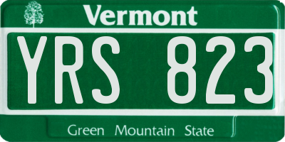 VT license plate YRS823