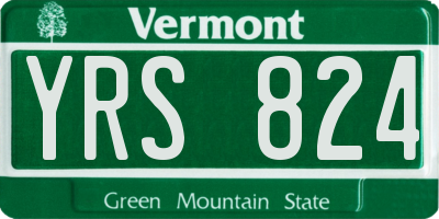 VT license plate YRS824
