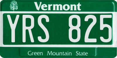 VT license plate YRS825