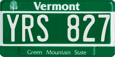 VT license plate YRS827