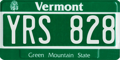 VT license plate YRS828
