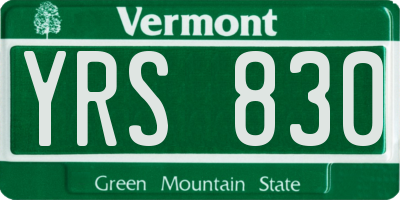 VT license plate YRS830