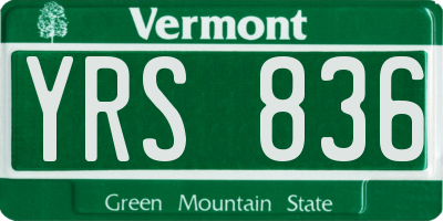 VT license plate YRS836