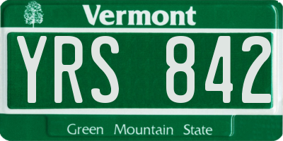 VT license plate YRS842