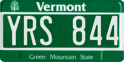 VT license plate YRS844