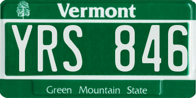 VT license plate YRS846