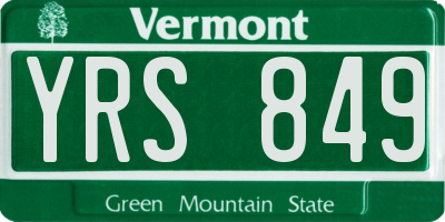 VT license plate YRS849