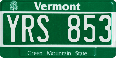 VT license plate YRS853