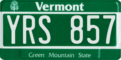 VT license plate YRS857