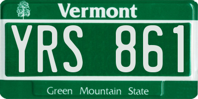 VT license plate YRS861