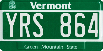 VT license plate YRS864