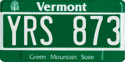 VT license plate YRS873