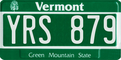 VT license plate YRS879