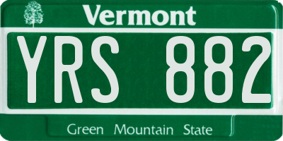 VT license plate YRS882