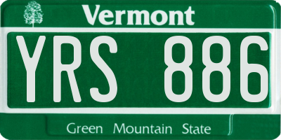 VT license plate YRS886