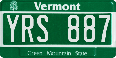 VT license plate YRS887