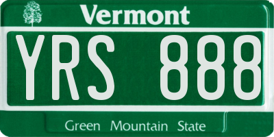 VT license plate YRS888