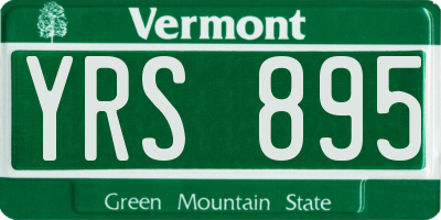 VT license plate YRS895