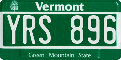VT license plate YRS896