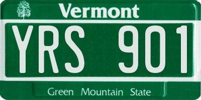 VT license plate YRS901