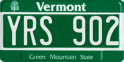 VT license plate YRS902
