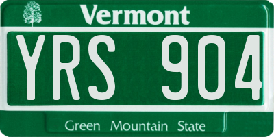 VT license plate YRS904
