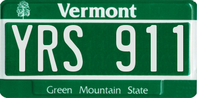 VT license plate YRS911