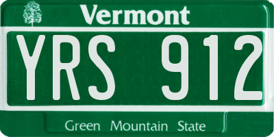 VT license plate YRS912