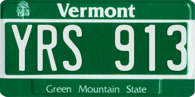 VT license plate YRS913