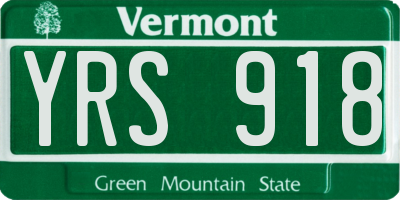 VT license plate YRS918