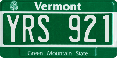 VT license plate YRS921