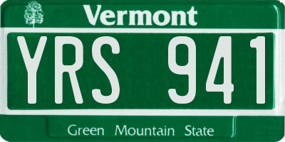 VT license plate YRS941