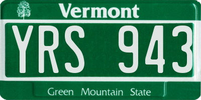 VT license plate YRS943