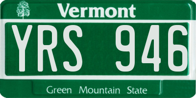 VT license plate YRS946