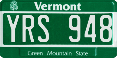 VT license plate YRS948
