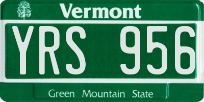 VT license plate YRS956