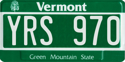 VT license plate YRS970