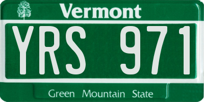 VT license plate YRS971