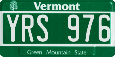 VT license plate YRS976