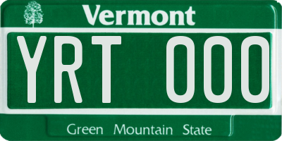 VT license plate YRT000