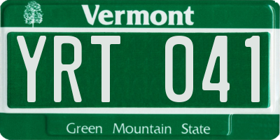 VT license plate YRT041