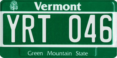 VT license plate YRT046