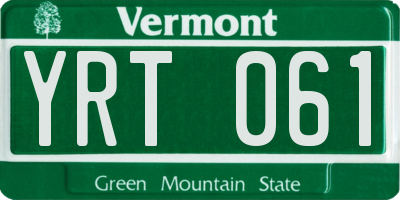VT license plate YRT061