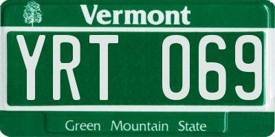 VT license plate YRT069