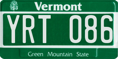VT license plate YRT086