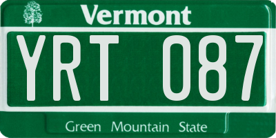 VT license plate YRT087