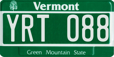 VT license plate YRT088