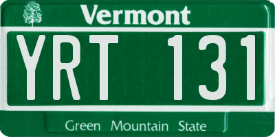 VT license plate YRT131